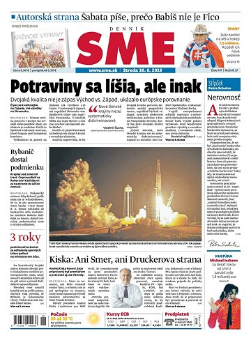 Obálka e-magazínu SME 26.6.2019