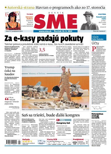 Obálka e-magazínu SME 19.9.2019