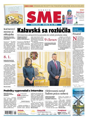 Obálka e-magazínu SME 18.12.2019
