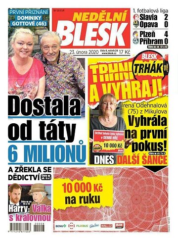 Obálka e-magazínu Nedělní Blesk 23.2.2020