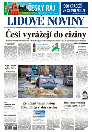 Obálka e-magazínu Lidové noviny 15.6.2020
