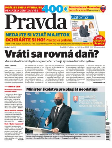 Obálka e-magazínu Pravda 15. 7. 2020