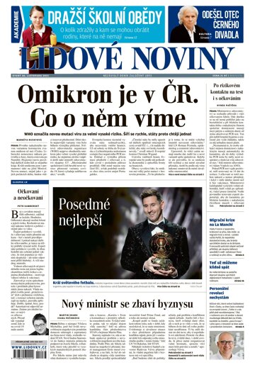 Obálka e-magazínu Lidové noviny 30.11.2021