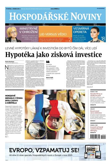 Obálka e-magazínu Hospodářské noviny 025 - 5.2.2015