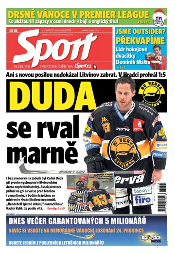 Obálka e-magazínu Sport 23.12.2015