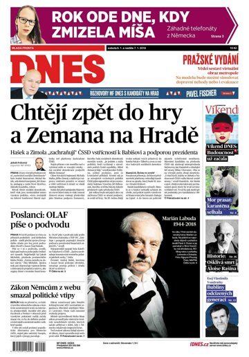 Obálka e-magazínu MF Dnes 6.1.2018