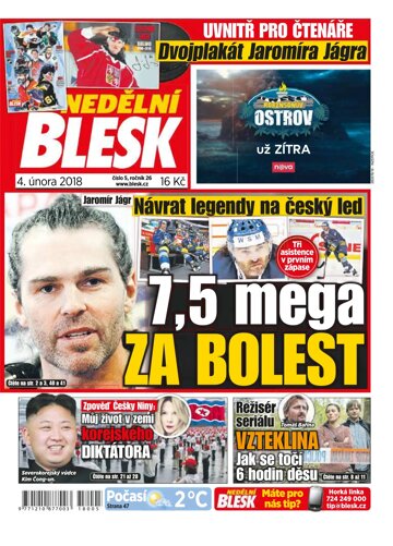 Obálka e-magazínu Nedělní Blesk 4.2.2018