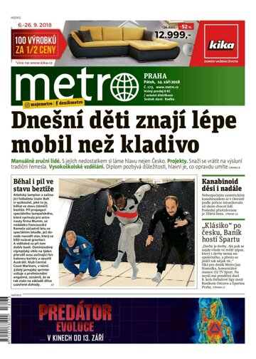 Obálka e-magazínu deník METRO 14.9.2018