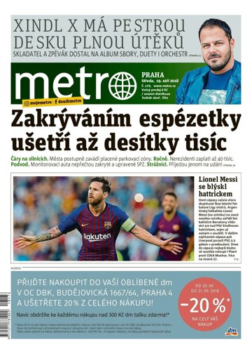 Obálka e-magazínu deník METRO 19.9.2018