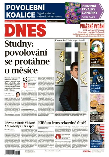 Obálka e-magazínu MF Dnes 10.10.2018