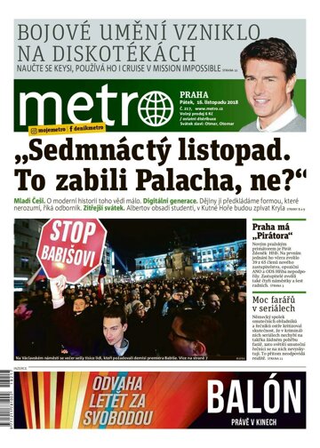 Obálka e-magazínu deník METRO 16.11.2018