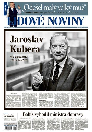Obálka e-magazínu Lidové noviny 21.1.2020
