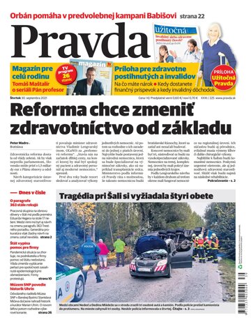 Obálka e-magazínu Pravda 30. 9. 2021