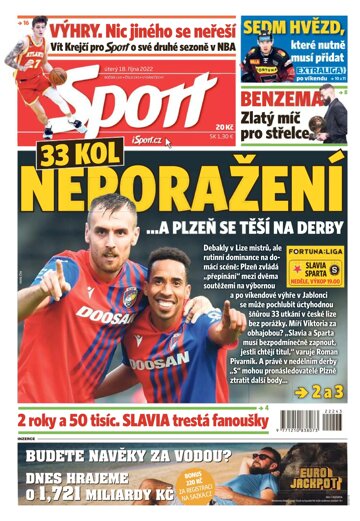 Obálka e-magazínu Sport 18.10.2022