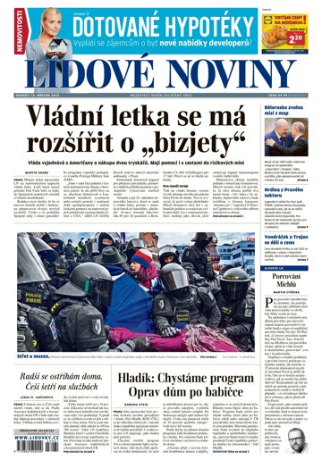 Obálka e-magazínu Lidové noviny 13.3.2023