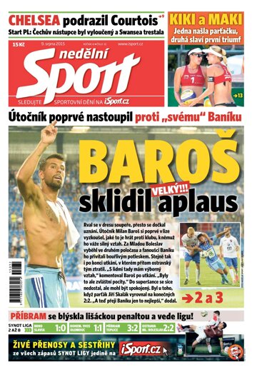 Obálka e-magazínu Nedělní Sport 9.8.2015