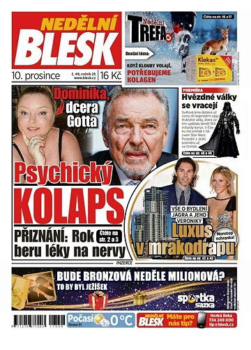 Obálka e-magazínu Nedělní Blesk 10.12.2017