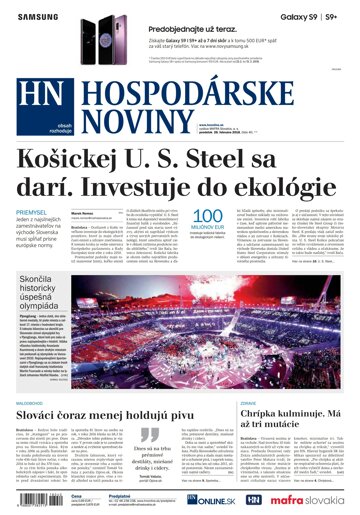 Obálka e-magazínu Hospodárske noviny 26.02.2018