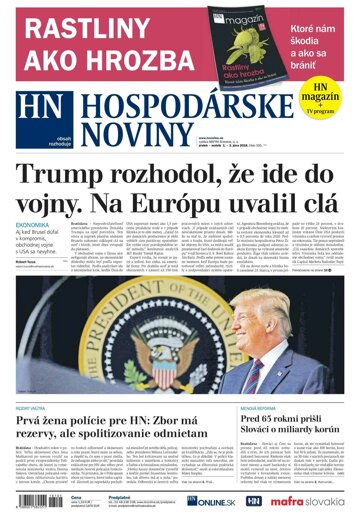 Obálka e-magazínu Hospodárske noviny 01.06.2018