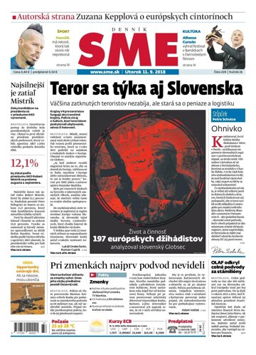 Obálka e-magazínu SME 11.9.2018