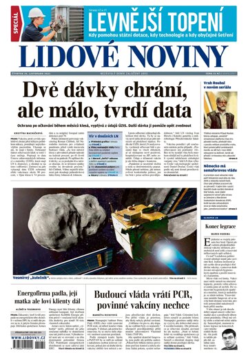 Obálka e-magazínu Lidové noviny 25.11.2021