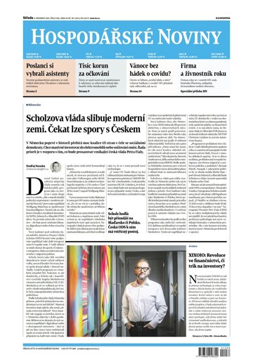 Obálka e-magazínu Hospodářské noviny 236 - 8.12.2021
