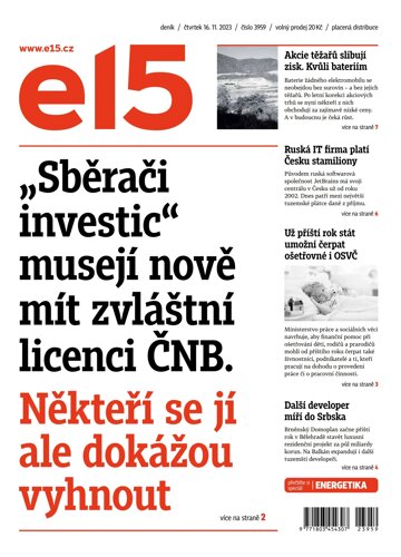 Obálka e-magazínu E15 16.11.2023