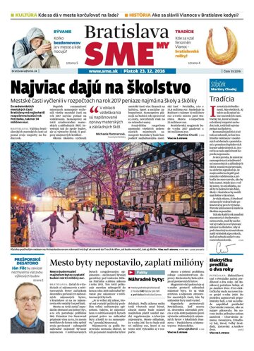 Obálka e-magazínu SME MY Bratislava 23/12/2016