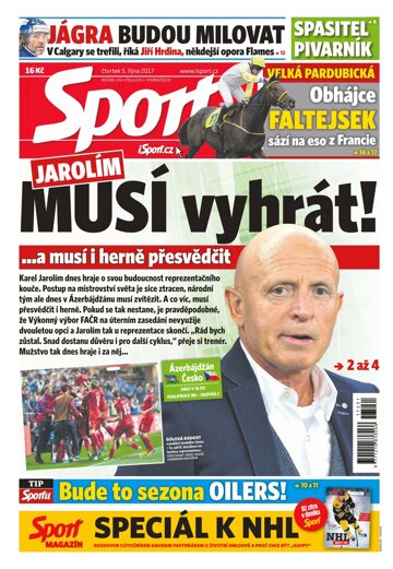 Obálka e-magazínu Sport 5.10.2017