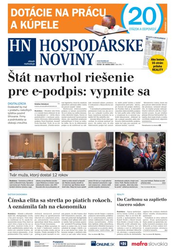 Obálka e-magazínu Hospodárske noviny 19.10.2017