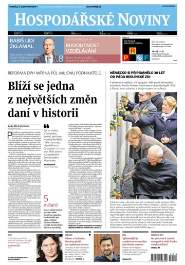 Obálka e-magazínu Hospodářské noviny 218 - 11.11.2019