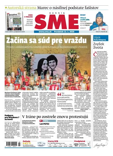 Obálka e-magazínu SME 13.1.2020
