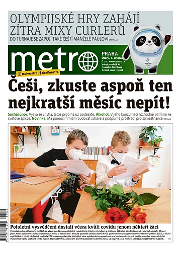 Obálka e-magazínu deník METRO 1.2.2022