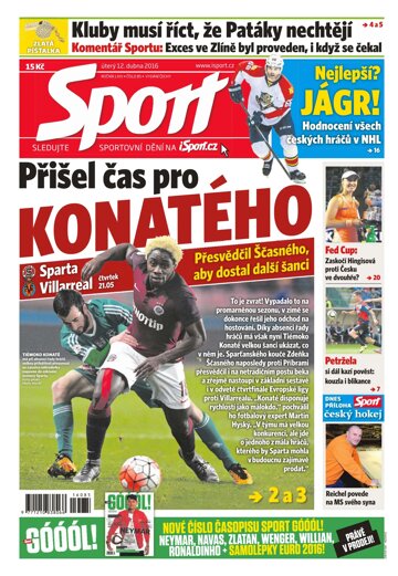 Obálka e-magazínu Sport 12.4.2016