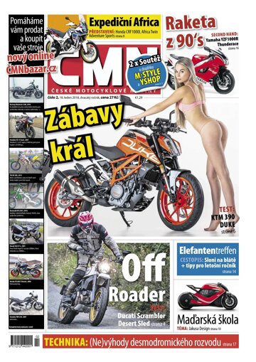 Obálka e-magazínu ČESKÉ MOTOCYKLOVÉ NOVINY 2/2018