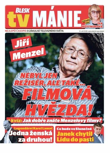 Obálka e-magazínu Blesk Tv manie 12.9.2020