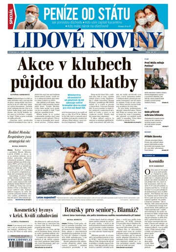 Obálka e-magazínu Lidové noviny 17.9.2020