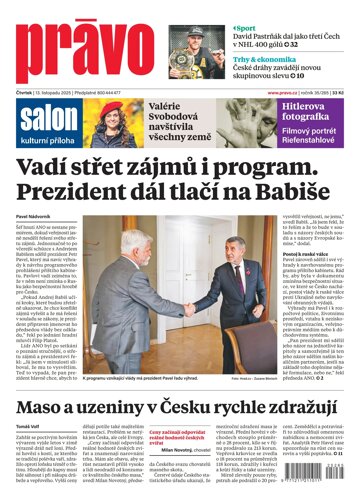 Obálka e-magazínu Deník Právo 13.11.2025