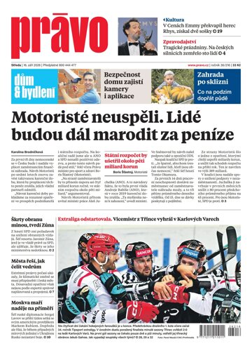 Obálka e-magazínu Deník Právo 16.9.2026