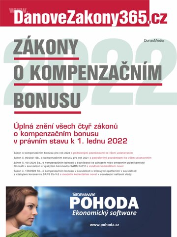 Obálka knihy Zákony o kompenzačním bonusu 2022