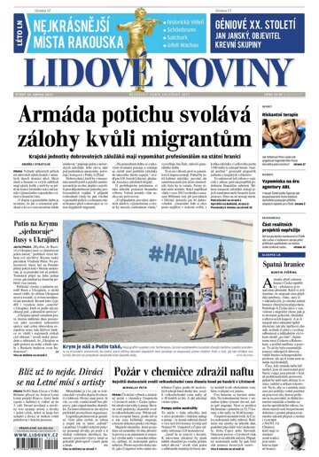 Obálka e-magazínu Lidové noviny 18.8.2015