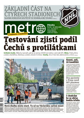 Obálka e-magazínu deník METRO 23.4.2020