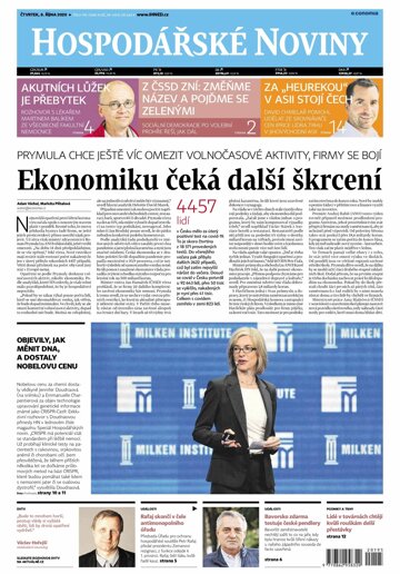 Obálka e-magazínu Hospodářské noviny 195 - 8.10.2020