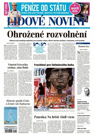 Obálka e-magazínu Lidové noviny 27.11.2020