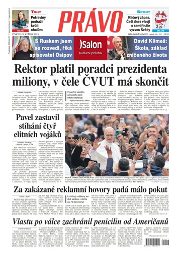 Obálka e-magazínu Deník Právo 22.5.2025