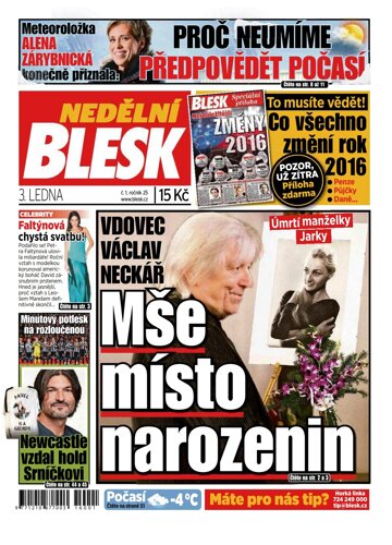 Obálka e-magazínu Nedělní Blesk 3.1.2016