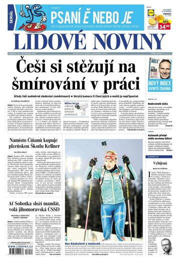 Obálka e-magazínu Lidové noviny 27.11.2017