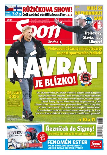 Obálka e-magazínu Sport 14.12.2017