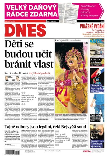 Obálka e-magazínu MF Dnes 13.2.2018