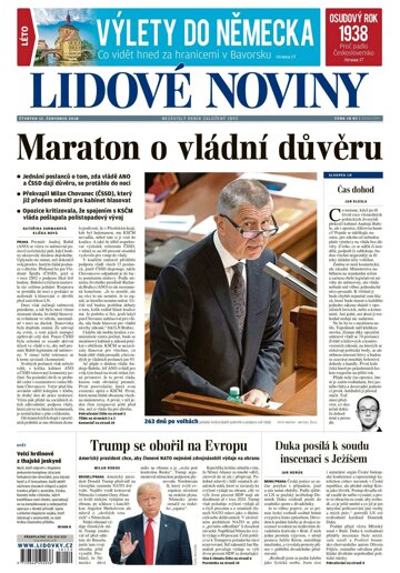 Obálka e-magazínu Lidové noviny 12.7.2018